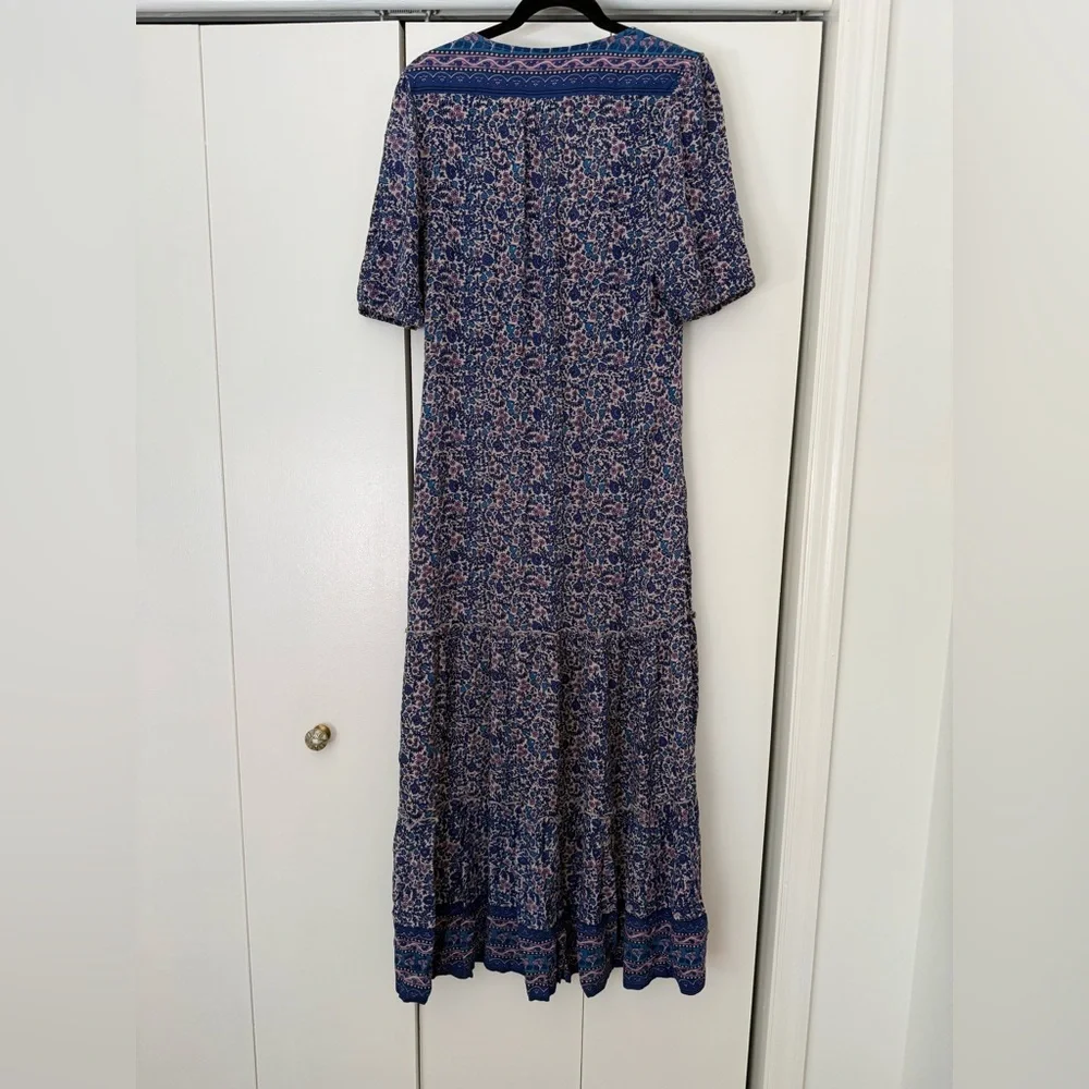 Faherty Orinda Maxi Dress Monserrat Border Floral Size Large - Picture 6 of 6